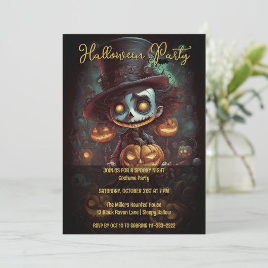 ステッチ不気味ドマウスハローウィンパーティ招待状 招待状 (スタンド正面)