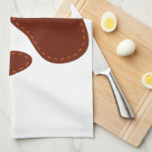 ステッチ感じドッグポープリント キッチンタオル (四つ折り)