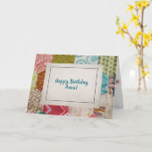 ステッチ枠を持つ古いキルトパターン カード (黄色い花)