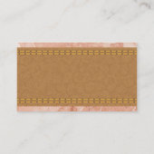 ステッチ済みタンレザー |大理石 名刺 (裏面)