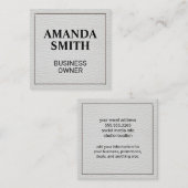 ステッチ済みホワイトレザー スクエア名刺 (正面/裏面)