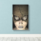 ステッチ済みマスク雌顔伸張キャンバス印刷 キャンバスプリント (インサイチュ (ウッドフロア))