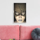 ステッチ済みマスク雌顔伸張キャンバス印刷 キャンバスプリント (インサイチュ (リビング))