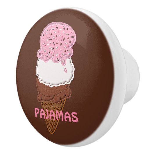 ステッチ – ナポリタン – アイスクリーム – コーン–2 – プルノブ セラミックノブ (右)