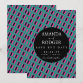 ステッチ ボールド セーブ・ザ・デート 対角線 招待状 (正面/裏面)