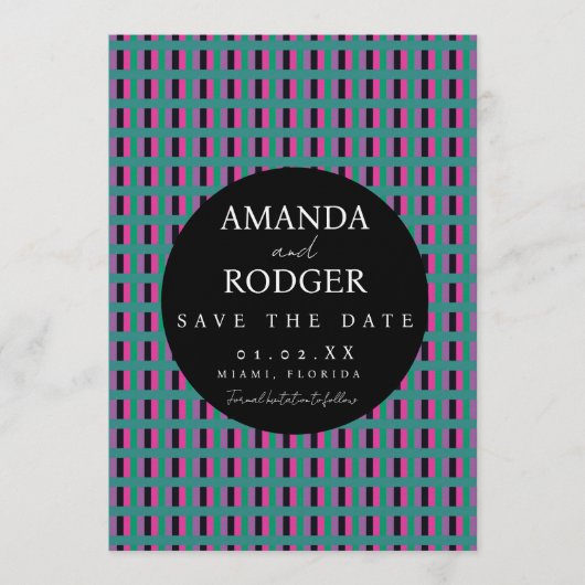 ステッチ ボールド セーブ・ザ・デート 招待状 (正面)
