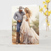 ステットソン&レース結婚ズ：ウィス素朴パー カード (黄色い花)