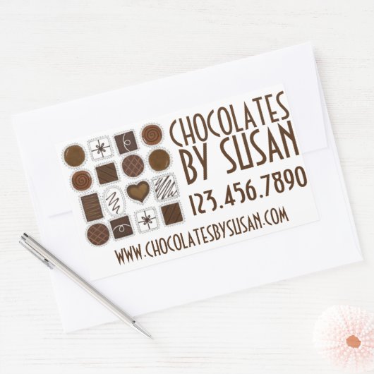 ステッパーソナライズされたカーで作ったキャンディチョコレート 長方形シール (封筒)