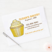 ステッパーソナライズされたカーによるカップケ焼いたーキベーカリー 長方形シール (封筒)