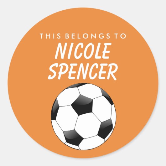 ステッパーソナライズされたカーに属する – サッカー ラウンドシール (正面)