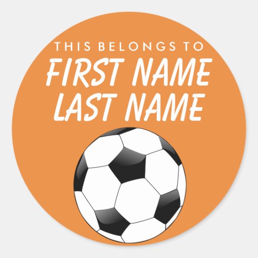 ステッパーソナライズされたカーに属する – サッカー ラウンドシール (正面)