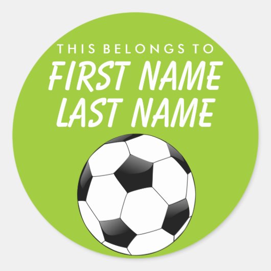 ステッパーソナライズされたカーに属する – サッカー ラウンドシール (正面)