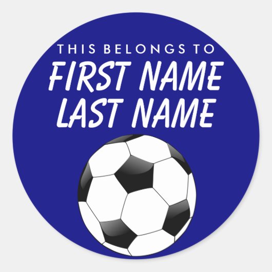 ステッパーソナライズされたカーに属する – サッカー ラウンドシール (正面)