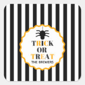 ステッパーソナライズされたカーをトリックまたは扱う スクエアシール (正面)