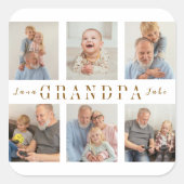 ステッパーソナライズされたカー | カスタムグランパ写真 スクエアシール (正面)