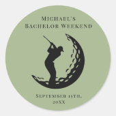 ステッパーソナライズされたカー バチェラーゴルフ週末 ラウンドシール (正面)