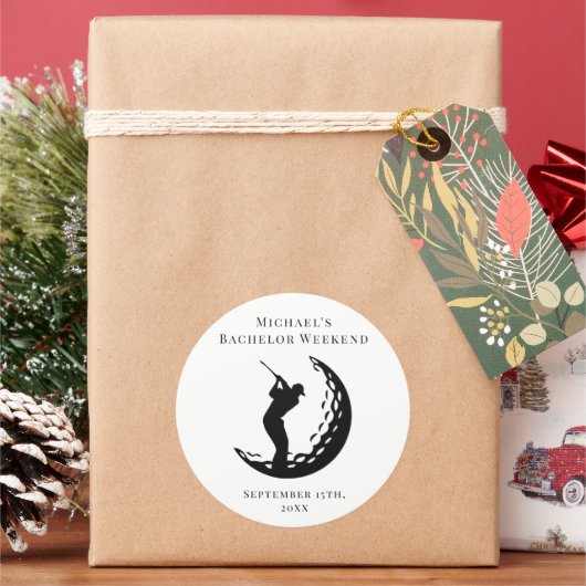 ステッパーソナライズされたカー バチェラーゴルフ週末 ラウンドシール (クリスマス)