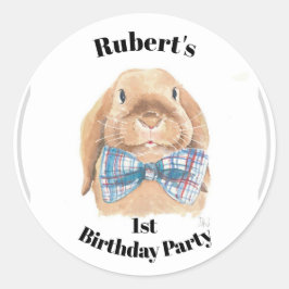 ステッパーソナライズされたカー – Floopy the Rabbit誕生日 ラウンドシール