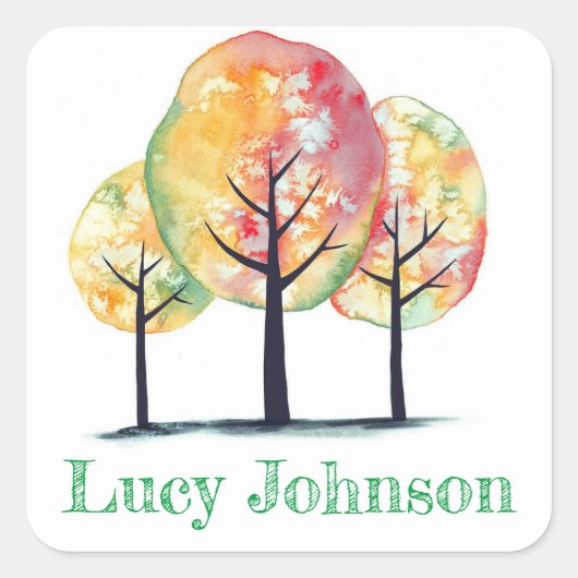 ステッパーソナライズされたクカラフル スクエアシール (正面)