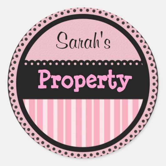 ステッパーソナライズされたク女の子らし ラウンドシール (正面)