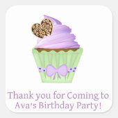 ステッパーソナライズされたク子パーティーを支持する スクエアシール (正面)