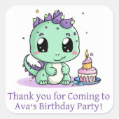 ステッパーソナライズされたク子パーティーを支持する スクエアシール (正面)