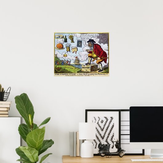 ステッピングストーンのジョン・ブルが覗き込む ポスター (ホームオフィス)