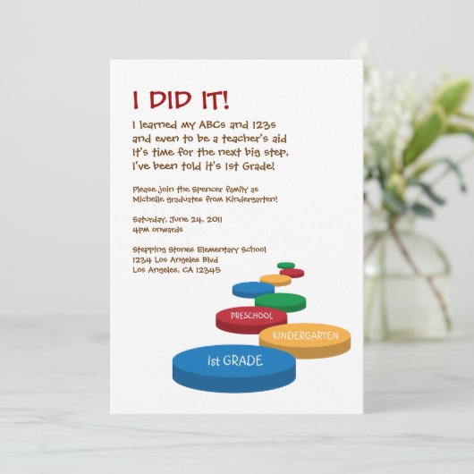 ステッピングストーンズ幼稚園/幼稚園卒業 招待状 (スタンド正面)