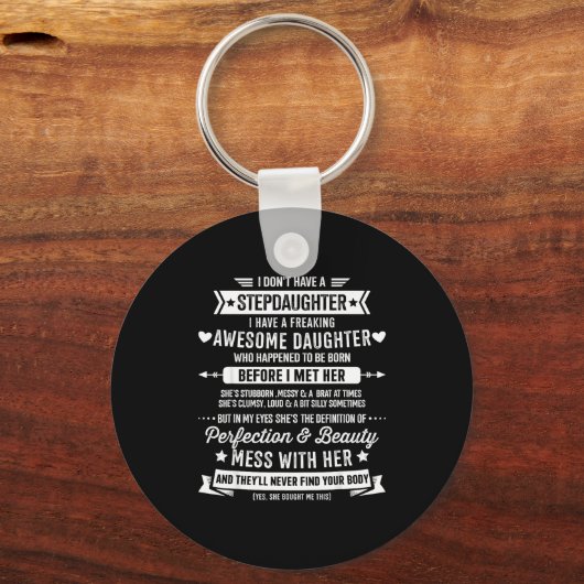 ステップお嬢様への素敵なプレゼント 義理の父 ステップファーザー 父の日 誕生日 キーホルダー (正面)