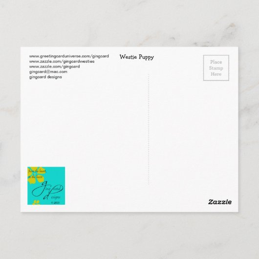 ステップでワン恋しく思ピーをウェスティー!2番 ポストカード (裏面)