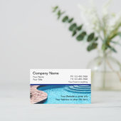 ステップとデッキを備えたスイミングプール 名刺 (スタンド正面)