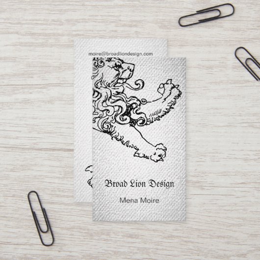 ステップのライオン粗かった一見 名刺 (正面/裏面インサイチュ)