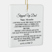 ステップアップパパカスタム引用文写真と名前 セラミックオーナメント (右)