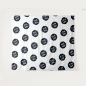 ステップアンドリピート背景 自社ロゴ 白 タペストリー (正面(横))