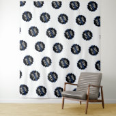 ステップアンドリピート背景 自社ロゴ 白 タペストリー (インサイチュ)