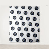 ステップアンドリピート背景 自社ロゴ 白 タペストリー (正面)