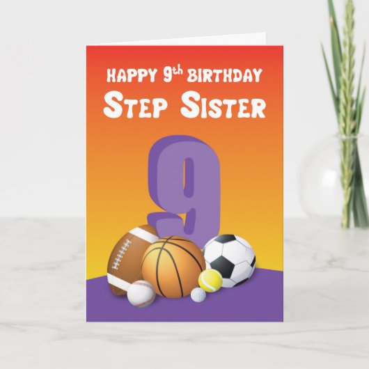 ステップシスター9th誕生日スポーツボール カード (正面)