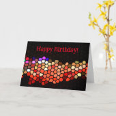 ステップステッピンストーンモザイクカラフル誕生日カード カード (黄色い花)