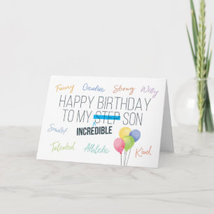 ステップソン誕生日、あなたは信じられない! カード