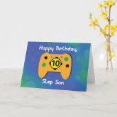 ステップソン10年の古い誕生日ゲーマーコントローラー カード (黄色い花)