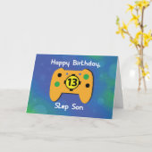 ステップソン13年の古い誕生日ゲーマーコントローラー カード (黄色い花)