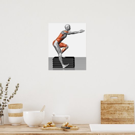 ステップダウンエクササイズ ポスター (キッチン)