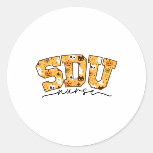 ステップダウンユニットナースハロウィーンSdu Rn秋 不気味 ラウンドシール (正面)