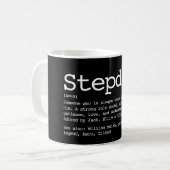 ステップダッドの定義 モノクロ コーヒーマグカップ (正面左)