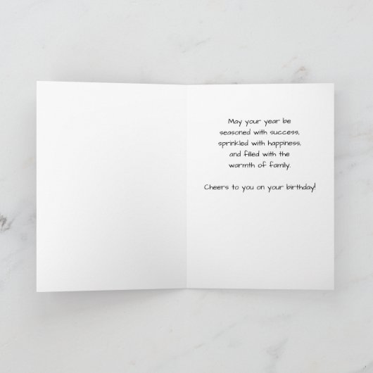 ステップドーター誕生日お洒落格言シェフ料理 カード (内部)