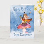 ステップドーター誕生日カード – Musの上の可愛い妖精 カード (黄色い花)