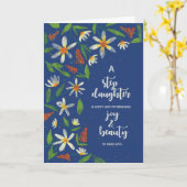 ステップドーター誕生日デイジーとワイルドフラワー カード (黄色い花)