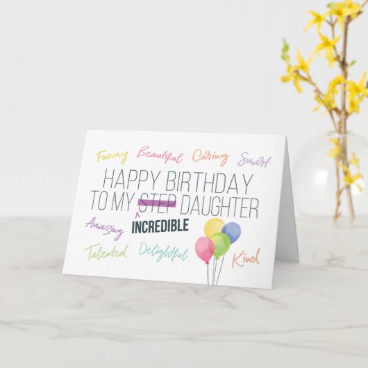 ステップドーター誕生日、あなたは信じられない！ カード (黄色い花)