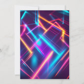 ステップネオングローアーケードガンレーザーラベル13誕生日 招待状 (裏面)