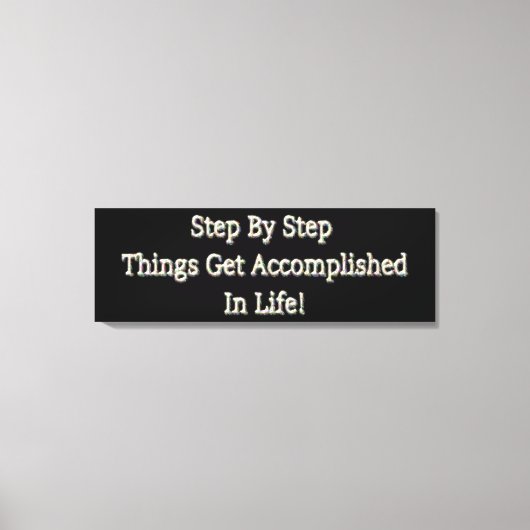 「ステップバイステップ」かわいいデザイン。買今 キャンバスプリント (正面)